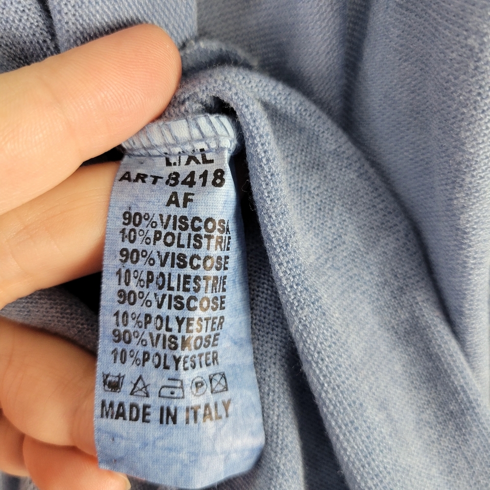 Made in Italy ART 8418 AF Chambray Knit Top Silver Metallic Accents Size L/XL - Picture 11 of 11